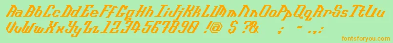 Isometype Font – Orange Fonts on Green Background