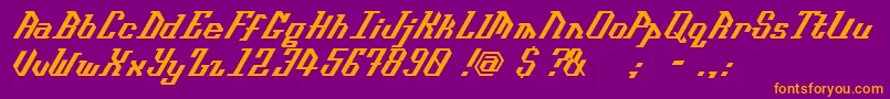 Isometype Font – Orange Fonts on Purple Background