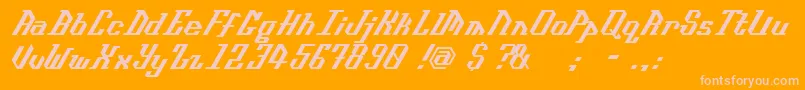 Isometype Font – Pink Fonts on Orange Background