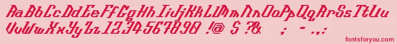フォントIsometype – ピンクの背景に赤い文字