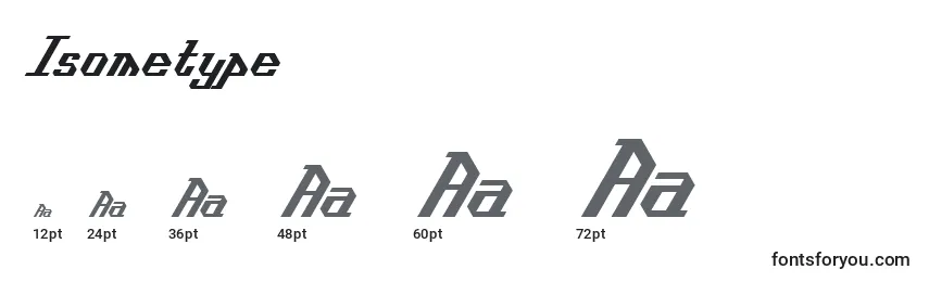 Isometype Font Sizes