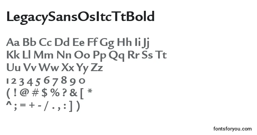 Шрифт LegacySansOsItcTtBold – алфавит, цифры, специальные символы