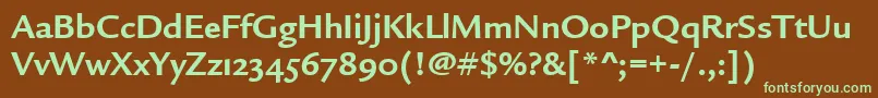 Шрифт LegacySansOsItcTtBold – зелёные шрифты на коричневом фоне