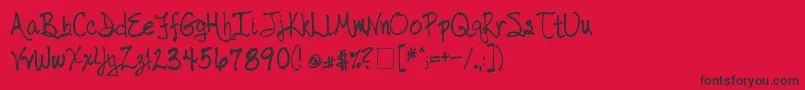 Police TaborHandwriting – polices noires sur fond rouge