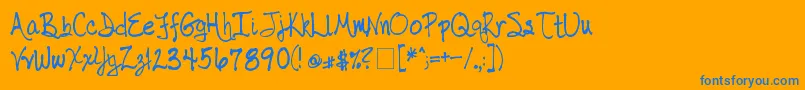 TaborHandwriting Font – Blue Fonts on Orange Background