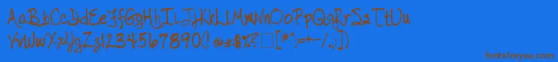 TaborHandwriting-fontti – ruskeat fontit sinisellä taustalla