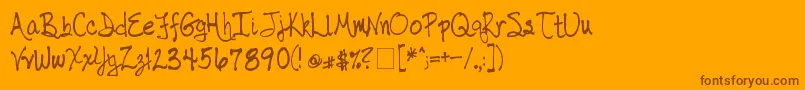 Шрифт TaborHandwriting – коричневые шрифты на оранжевом фоне