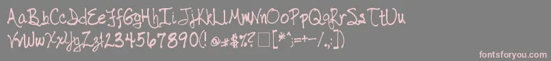 フォントTaborHandwriting – 灰色の背景にピンクのフォント