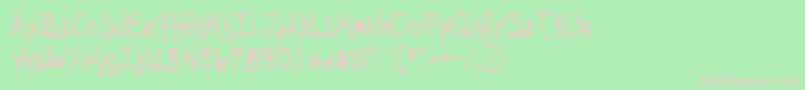 Czcionka TaborHandwriting – różowe czcionki na zielonym tle