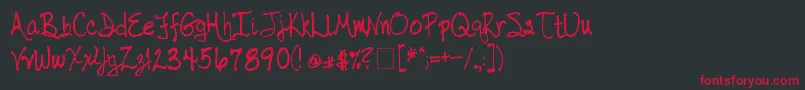 TaborHandwriting-fontti – punaiset fontit mustalla taustalla
