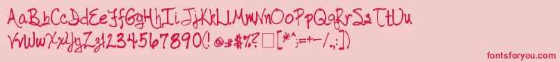 fuente TaborHandwriting – Fuentes Rojas Sobre Fondo Rosa