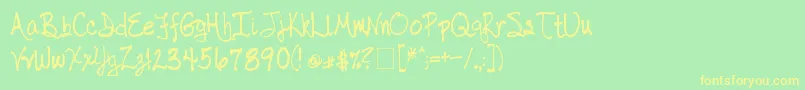 TaborHandwriting Font – Yellow Fonts on Green Background