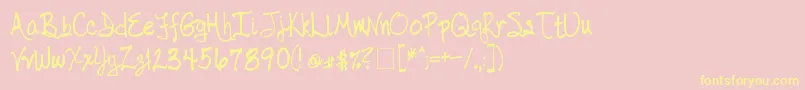 Fonte TaborHandwriting – fontes amarelas em um fundo rosa