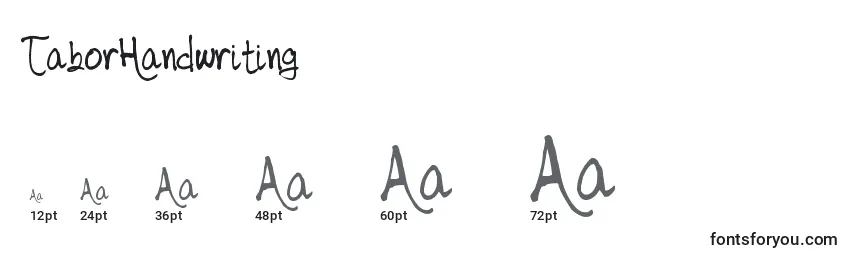 TaborHandwriting Font Sizes
