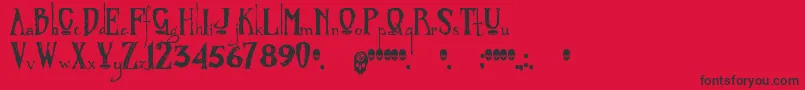 Zombified Font – Black Fonts on Red Background