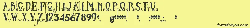 Zombified Font – Black Fonts on Yellow Background