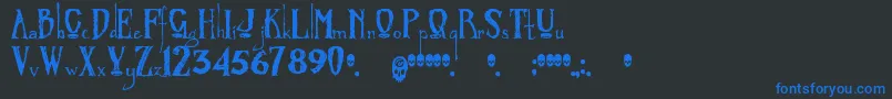 Zombified Font – Blue Fonts on Black Background