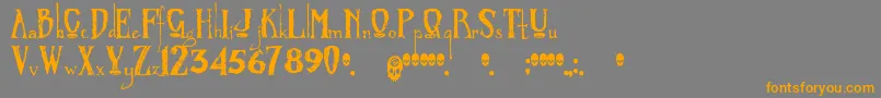 Zombified Font – Orange Fonts on Gray Background