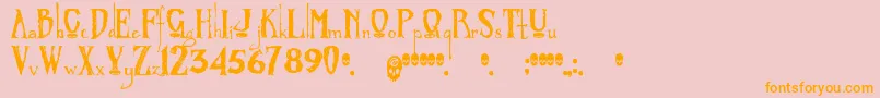 Zombified Font – Orange Fonts on Pink Background