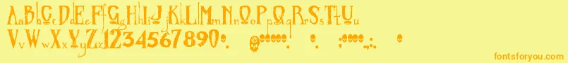 Zombified Font – Orange Fonts on Yellow Background