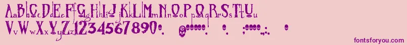 Zombified Font – Purple Fonts on Pink Background