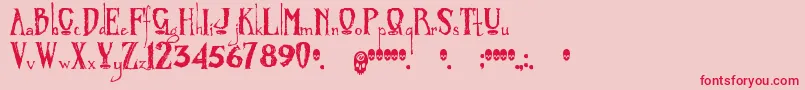 フォントZombified – ピンクの背景に赤い文字
