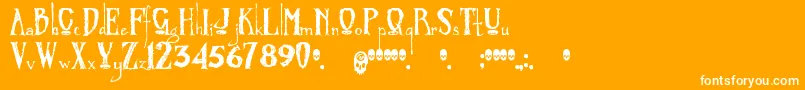 Zombified Font – White Fonts on Orange Background