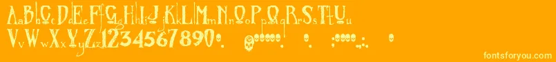 Zombified Font – Yellow Fonts on Orange Background