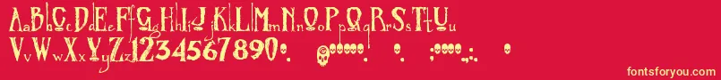 Zombified Font – Yellow Fonts on Red Background