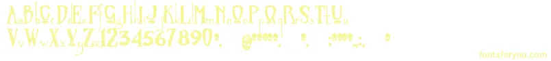 Zombified Font – Yellow Fonts on White Background