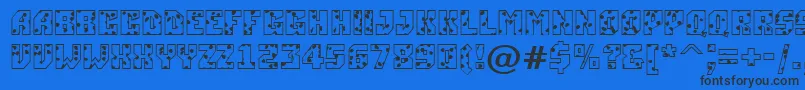 フォントASimplerspot – 黒い文字の青い背景