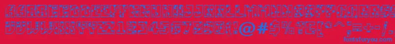 ASimplerspot-fontti – siniset fontit punaisella taustalla