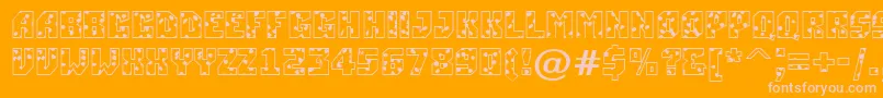 Czcionka ASimplerspot – różowe czcionki na pomarańczowym tle