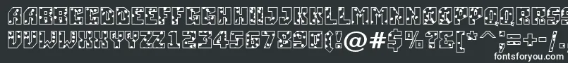 ASimplerspot-fontti – valkoiset fontit mustalla taustalla