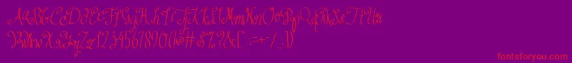 AustieBostDustIntoDiamonds-fontti – punaiset fontit violetilla taustalla