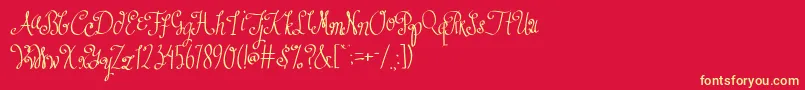 AustieBostDustIntoDiamonds Font – Yellow Fonts on Red Background