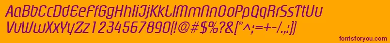 PloverItalic Font – Purple Fonts on Orange Background