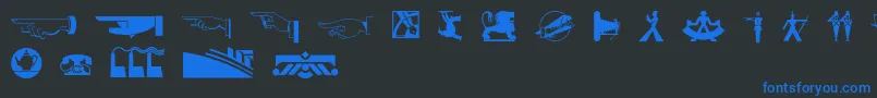Шрифт Decodingbats1 – синие шрифты на чёрном фоне