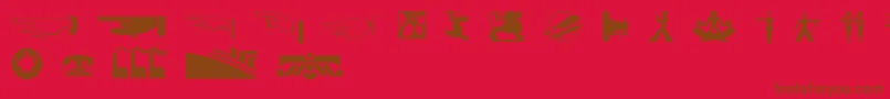 フォントDecodingbats1 – 赤い背景に茶色の文字