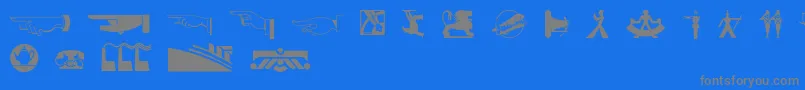 Decodingbats1-Schriftart – Graue Schriften auf blauem Hintergrund
