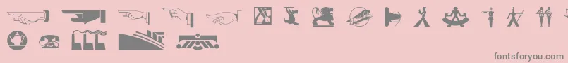 フォントDecodingbats1 – ピンクの背景に灰色の文字