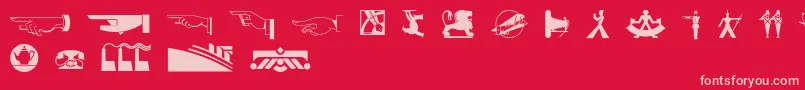 フォントDecodingbats1 – 赤い背景にピンクのフォント