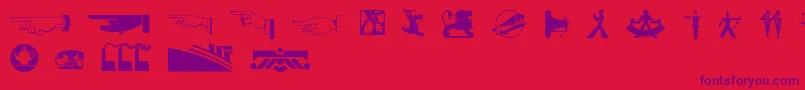 フォントDecodingbats1 – 赤い背景に紫のフォント
