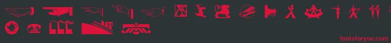 Шрифт Decodingbats1 – красные шрифты на чёрном фоне