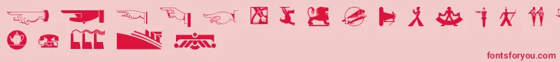 フォントDecodingbats1 – ピンクの背景に赤い文字
