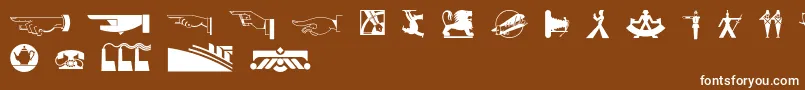 Czcionka Decodingbats1 – białe czcionki na brązowym tle