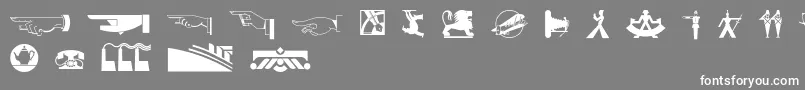 フォントDecodingbats1 – 灰色の背景に白い文字