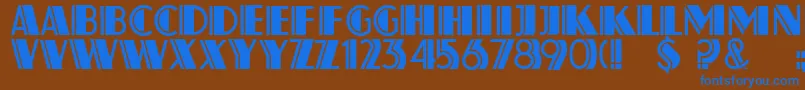 AtlasDecoA Font – Blue Fonts on Brown Background