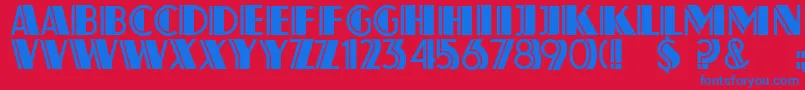 AtlasDecoA Font – Blue Fonts on Red Background