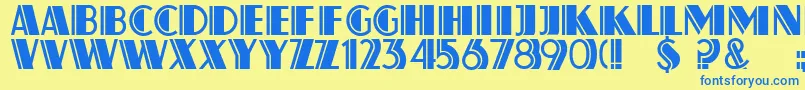 AtlasDecoA Font – Blue Fonts on Yellow Background